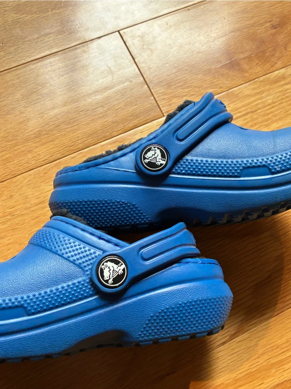 Kids Blue Faux-Fur Lined Slip-On Crocs